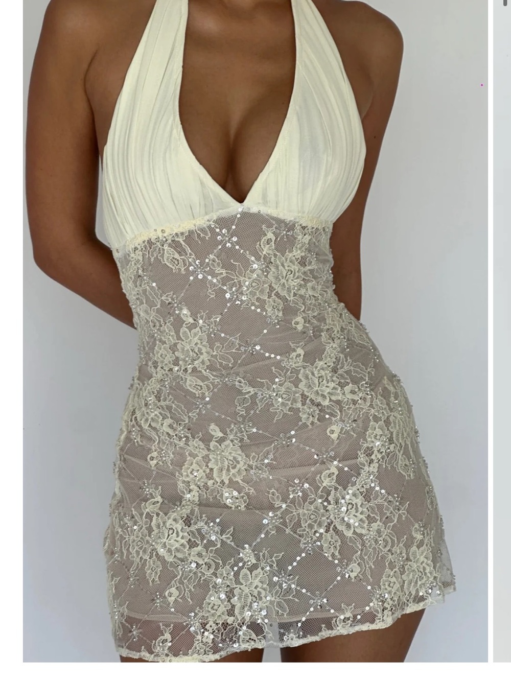 Cherie Halter Mini sequin Dress